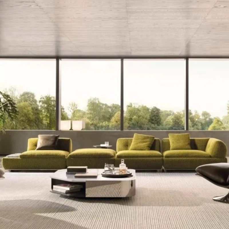 Velvet L-shaped modern combination sofa sofa high-end living room furniture school park workshop