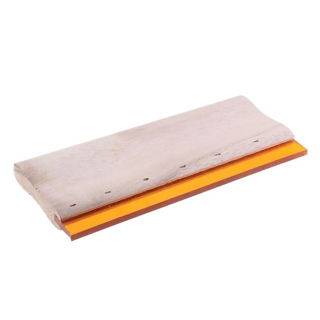 Silk Screen Printing Squeegee Rubber Blade Wood Handle Ink Scraper 38cm 65°