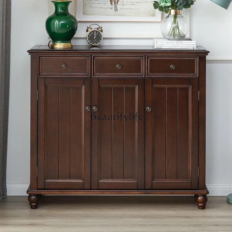 

ls 42American solid wood door hall porch partition locker household two or four door entry shoe cabinet