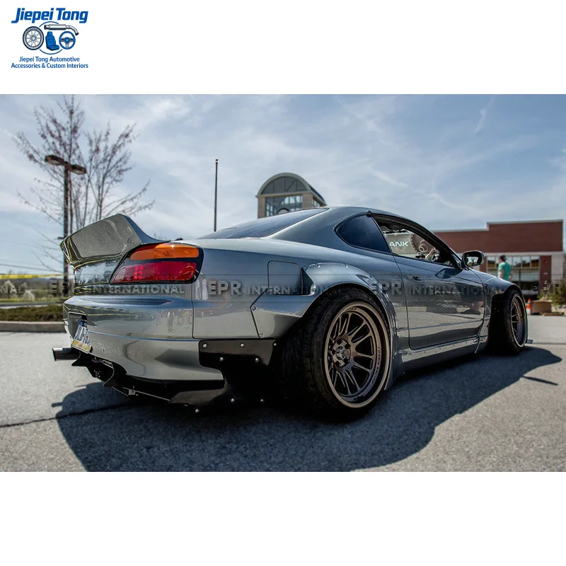 

For Nissan Silvia S15 Rocket Bunny Carbon Fiber Full Wide Body Kit Front Rear Bumper Fender Modified Parts