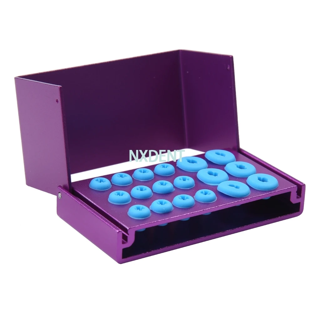 New Dental 18 Hole Endo Box Cleaning Stand Autoclave Sterilizer Dental Burs Dental Burs Aluminium Alloy Disinfection Case