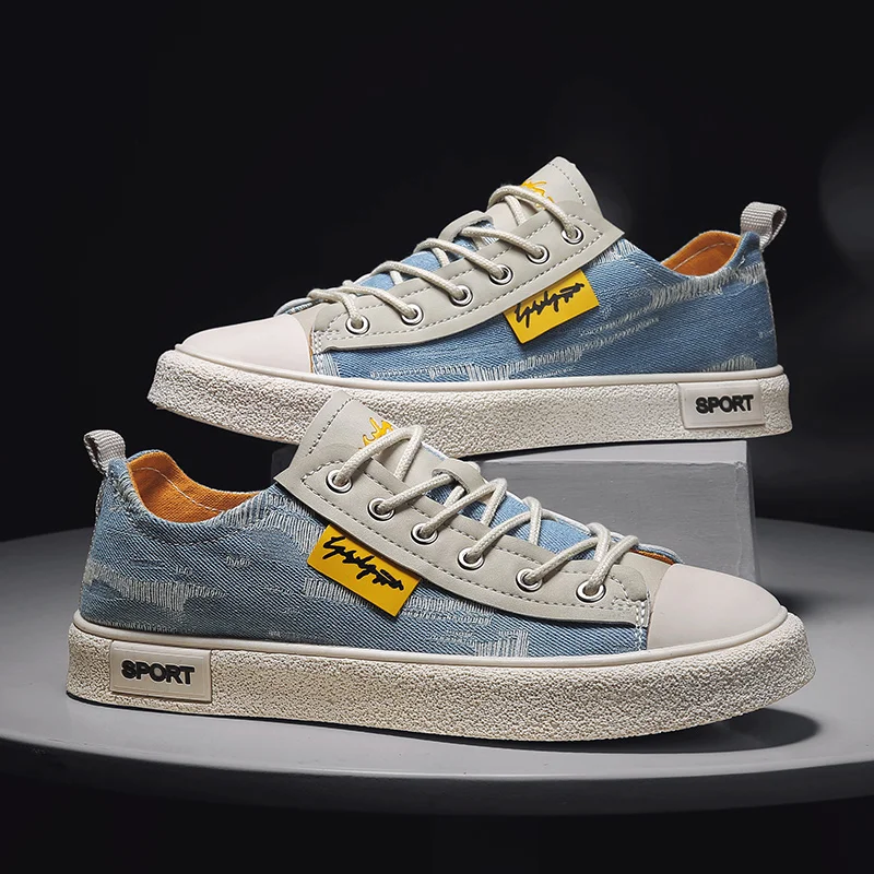 

Мужская повседневная парусиновая обувь без шнуровки с низким берцем, дышащая прогулочная обувь, легкая студенческая обувь в корейском уличном стиле на плоской подошве