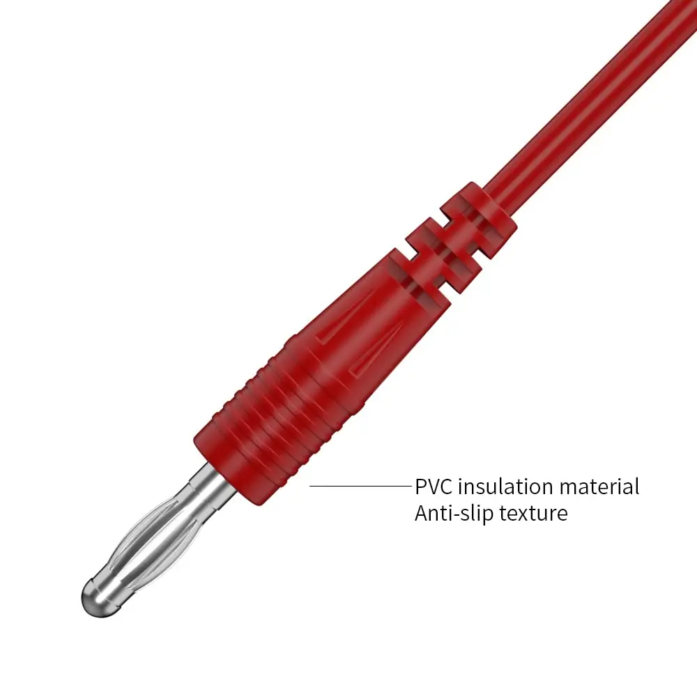 2 sztuki wtyczki bananowej do przewodu testowego z zaciskiem krokodylkowym, wtyczka bananowa 4 mm do multimetru, przewód połączeniowy do testów elektrycznych 100 cm