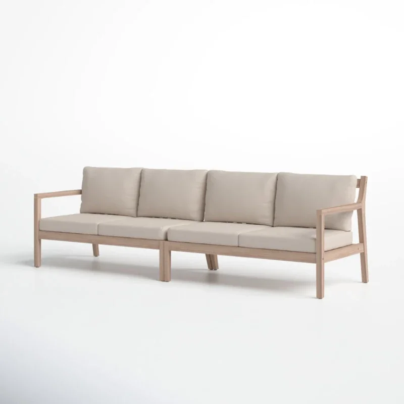High-end teak outdoor furniture, courtyard open-air garden hotel B & B leisure sofa chair with armrests solid wood 5 sets