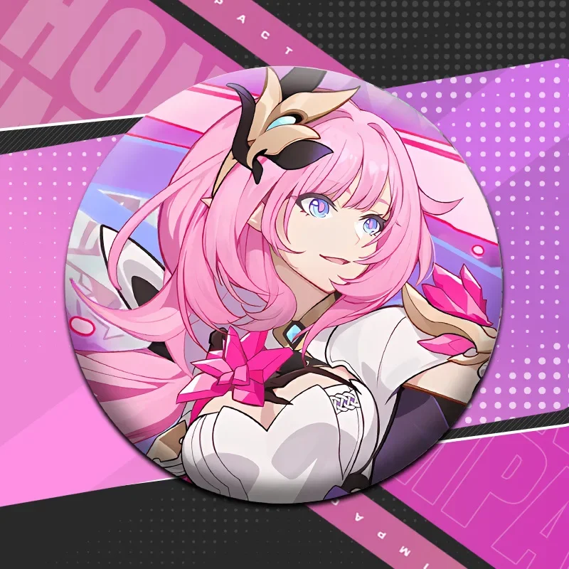 Honkai Impact 3 Elysia Bronya Zaychik Kiana Kaslana Symphony Pin 58mm Anime Brooch Pin Cosplay Badge Cosplay Badge