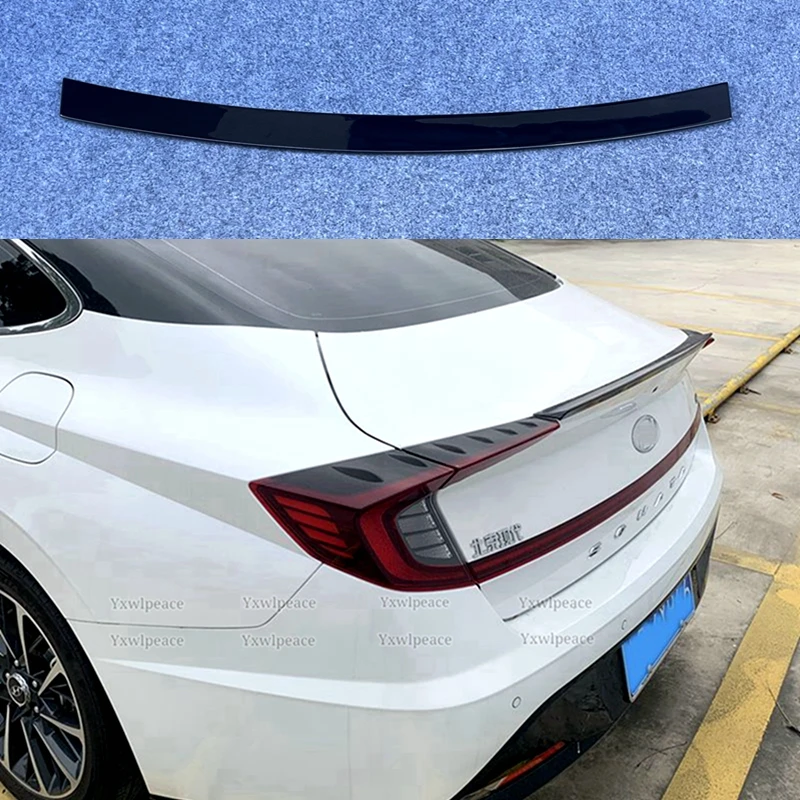 

Carbon Fiber Look/ABS Gloss Black Rear Trunk Lip Spoiler Trunk Wing Body Kit Accessories for Hyundai Sonata 2020 2021