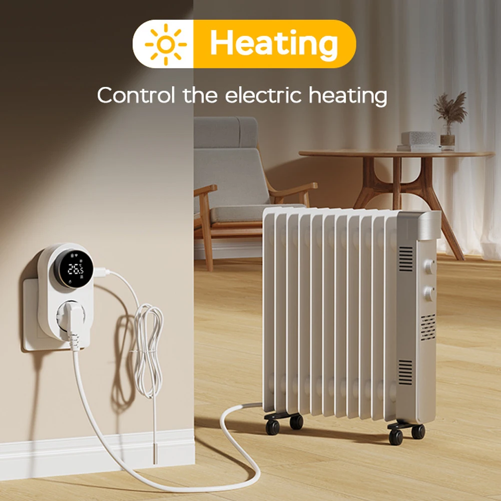 Smart WiFi Thermostat Plug Socket Digital Temperature Controller with APP & Voice Control for Heating Cooling Aquarium Plants