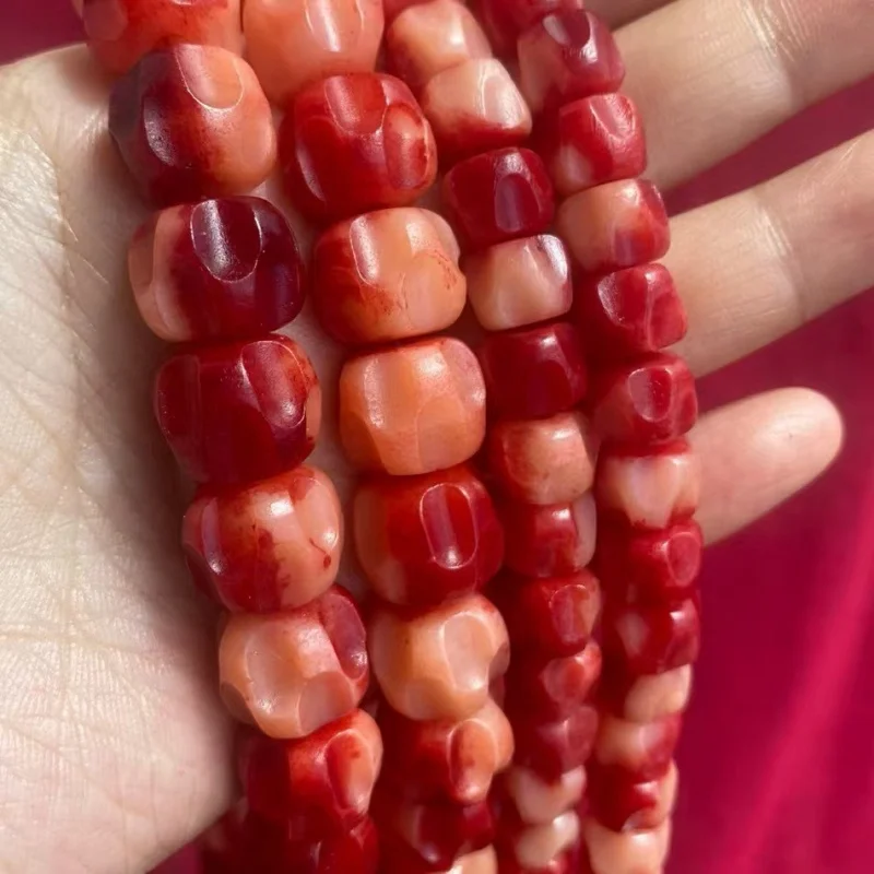 

Hand-carved blood-infused ox bone beads, ethnic style 108-piece Tibetan-style necklace