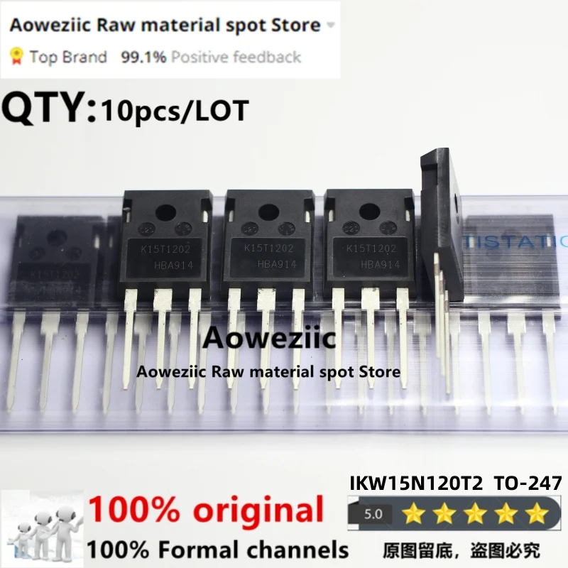 

Aoweziic 2017+ 100% New Imported Original IKW15N120T2 K15T1202 TO-247 Welding Machine IGBT Tube 15A 1200V High Power Tube