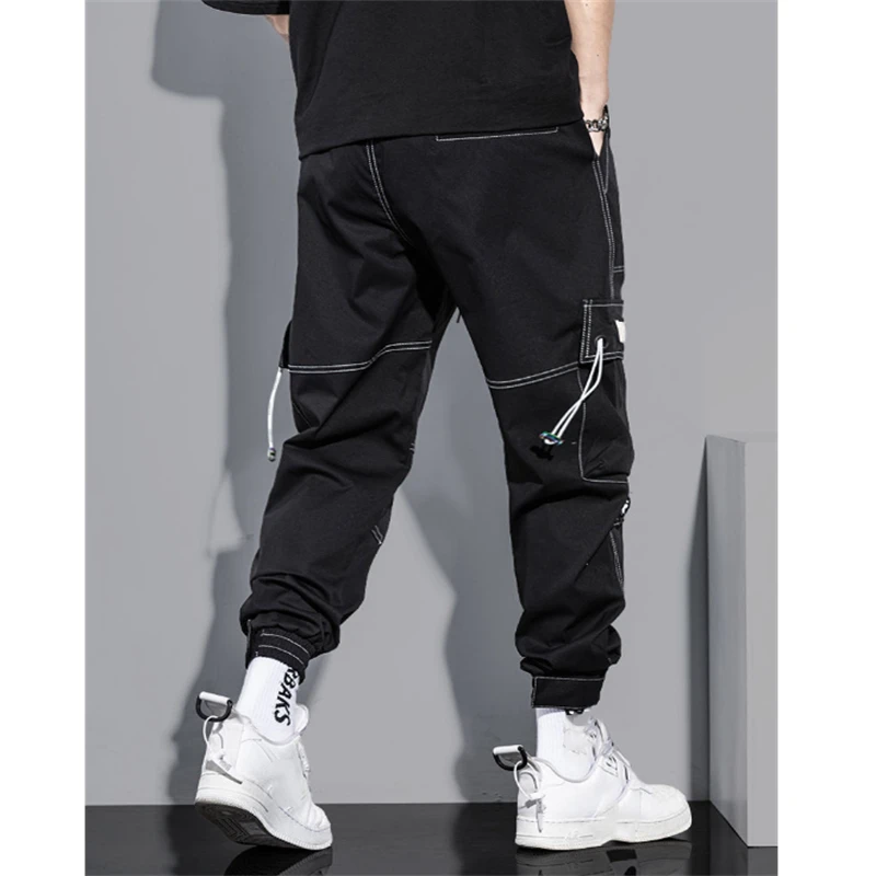 Pantalones Cargo Vintage para hombre, ropa de calle de Hip Hop, pantalones bombachos sueltos para correr, pantalones de cintura elástica para hombre, nuevos