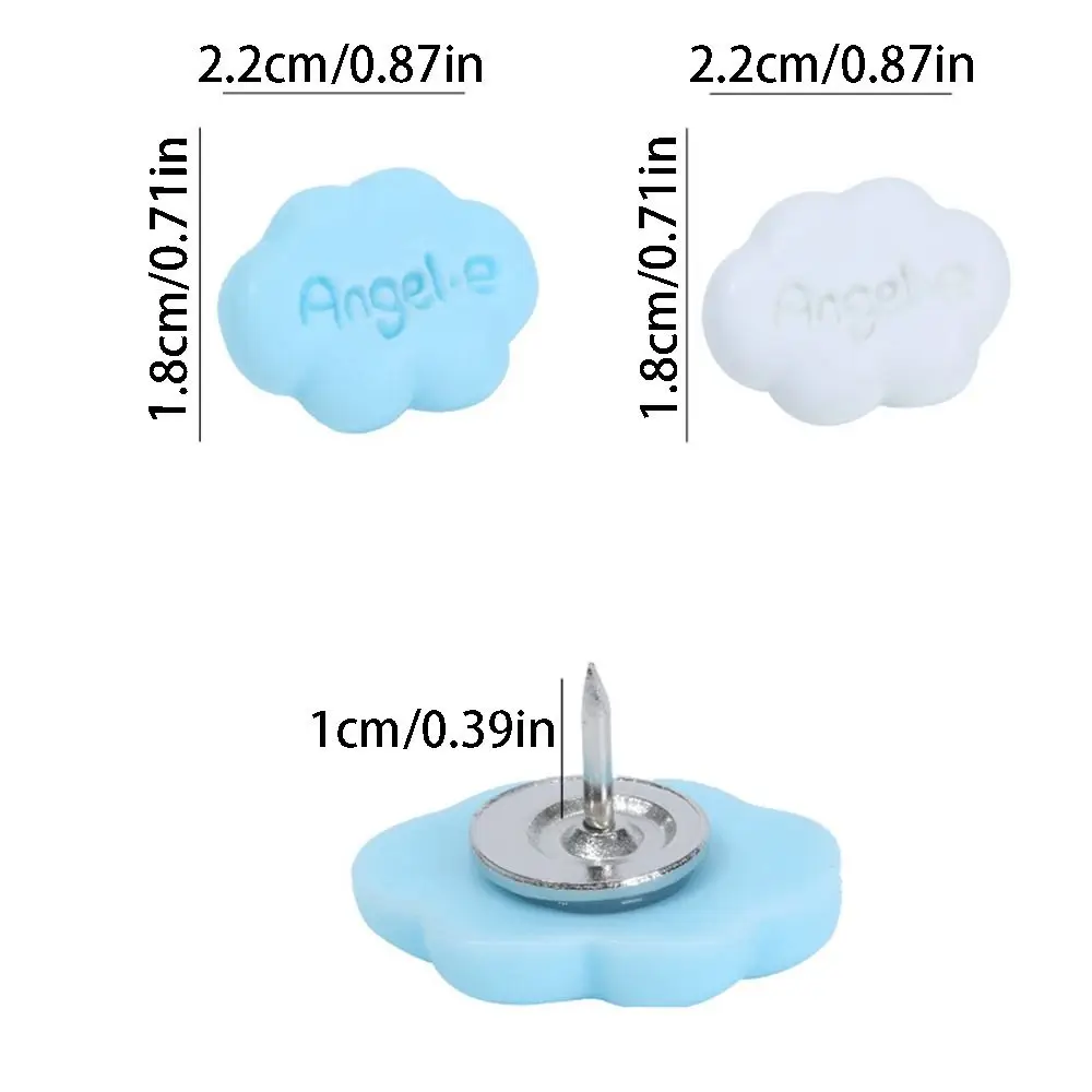 30Pcs Creative Cloud Shape Push Pins 3D Reusable Thumb Tacks Multifunctional Cute Decorative Studs Office School Supplies