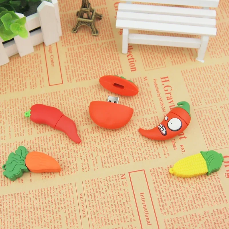 Fruit USB flash drive 64GB Vegetable Pen drive  Memory stick Carrot Chili Pendrive 32GB Eggplant Candy  4GB 8GB  128GB