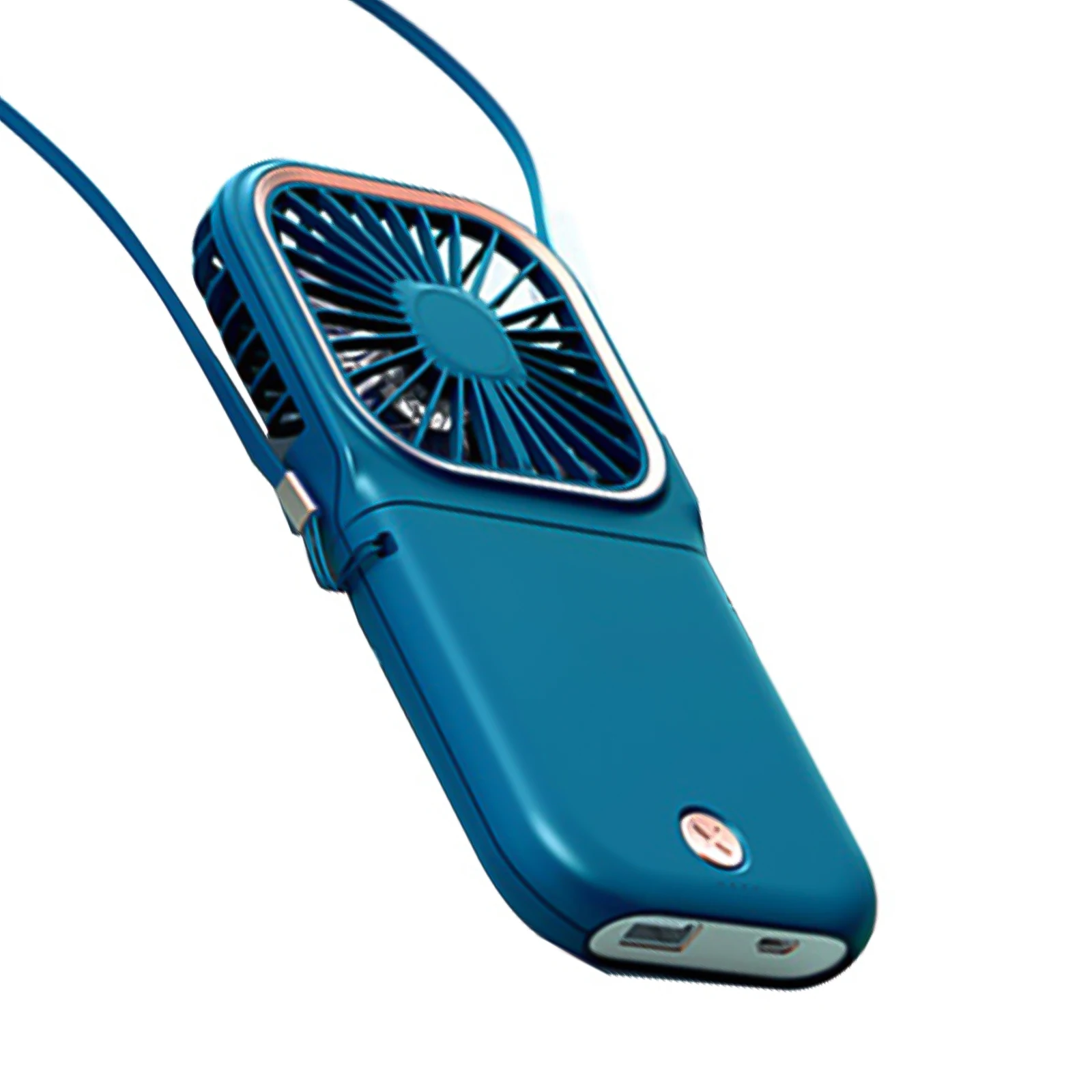5 in 1 Foldable Fan Portable Handheld Tabletop Hanging Neck Fan with Power Bank and Adjustable Wind Directions