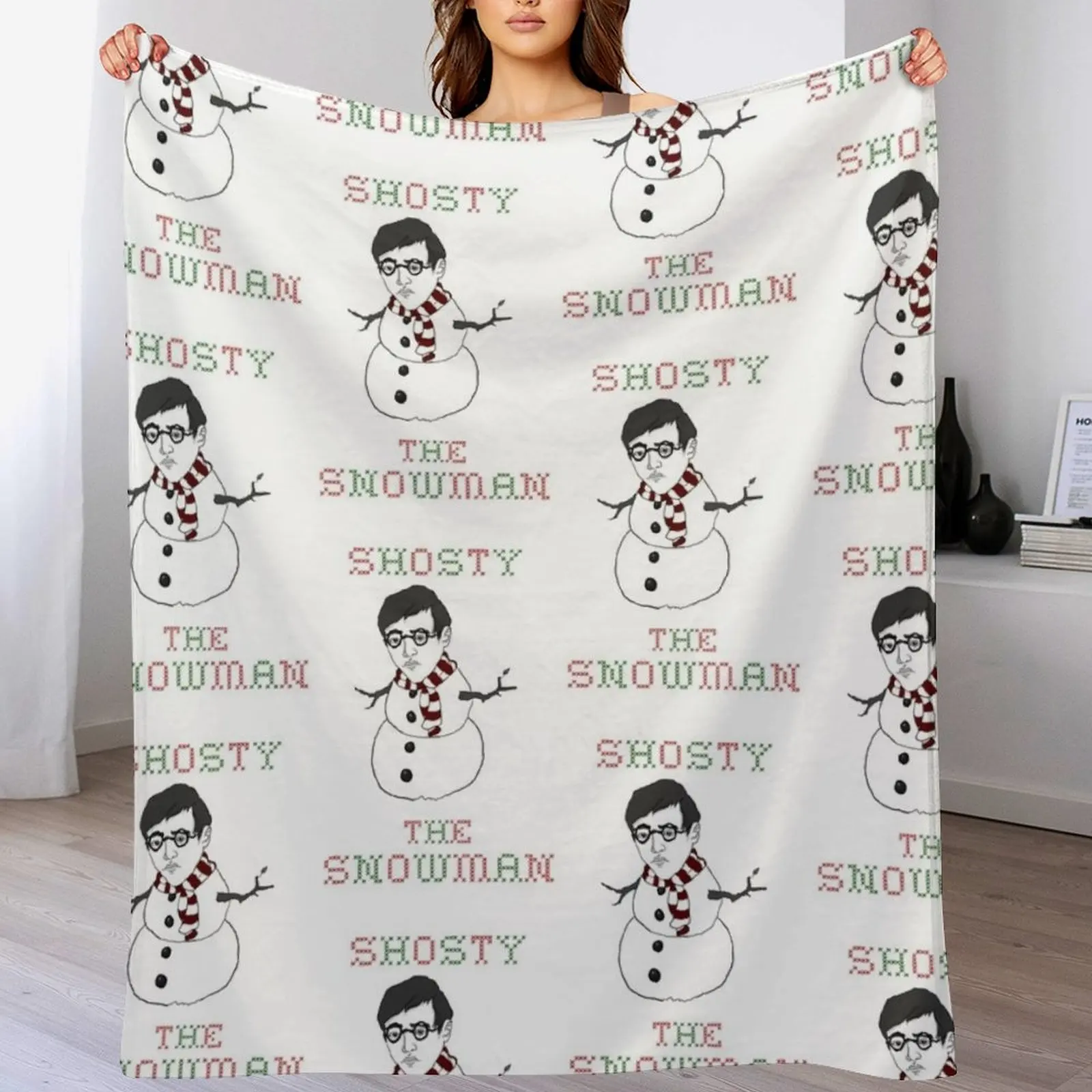 

Shosty the Snowman Throw Blanket Soft Travel Giant Sofa Furrys Blankets
