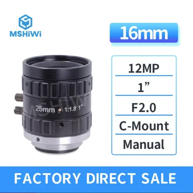 

12MP C-mount F2.0 Aperture 1" 16mm-50mm Prime FA Industrial Lens Standard FA ODM and OEM Accepted Industrial Camera C Mount Lens