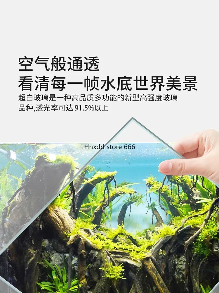 Small light luxury household aquarium screen bottom filter goldfish tank image 4