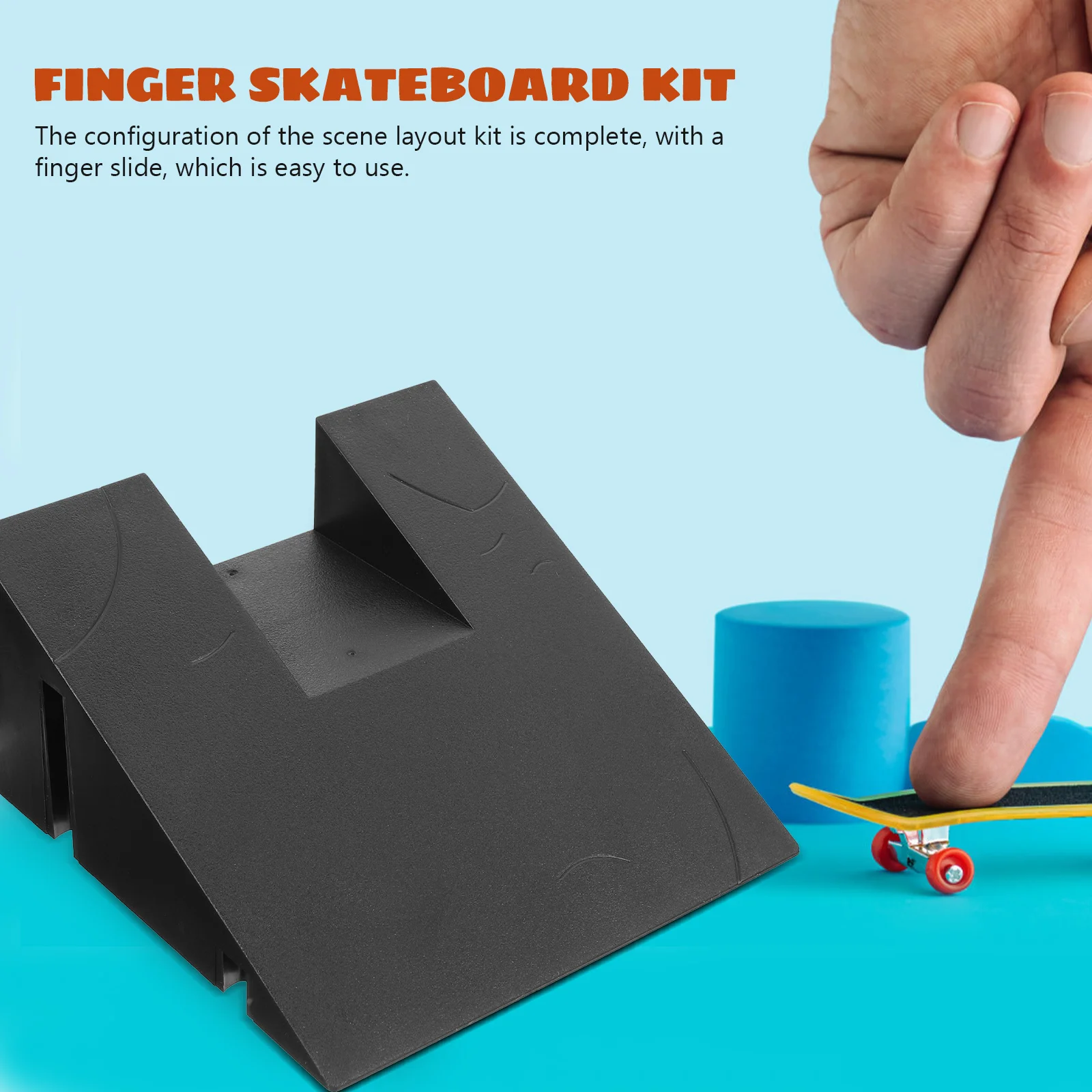 Oggetti di scena per luoghi di skateboard Kit per dita Skateboard giocattolo Rampe per parchi in plastica Rampe per parchi per bambini