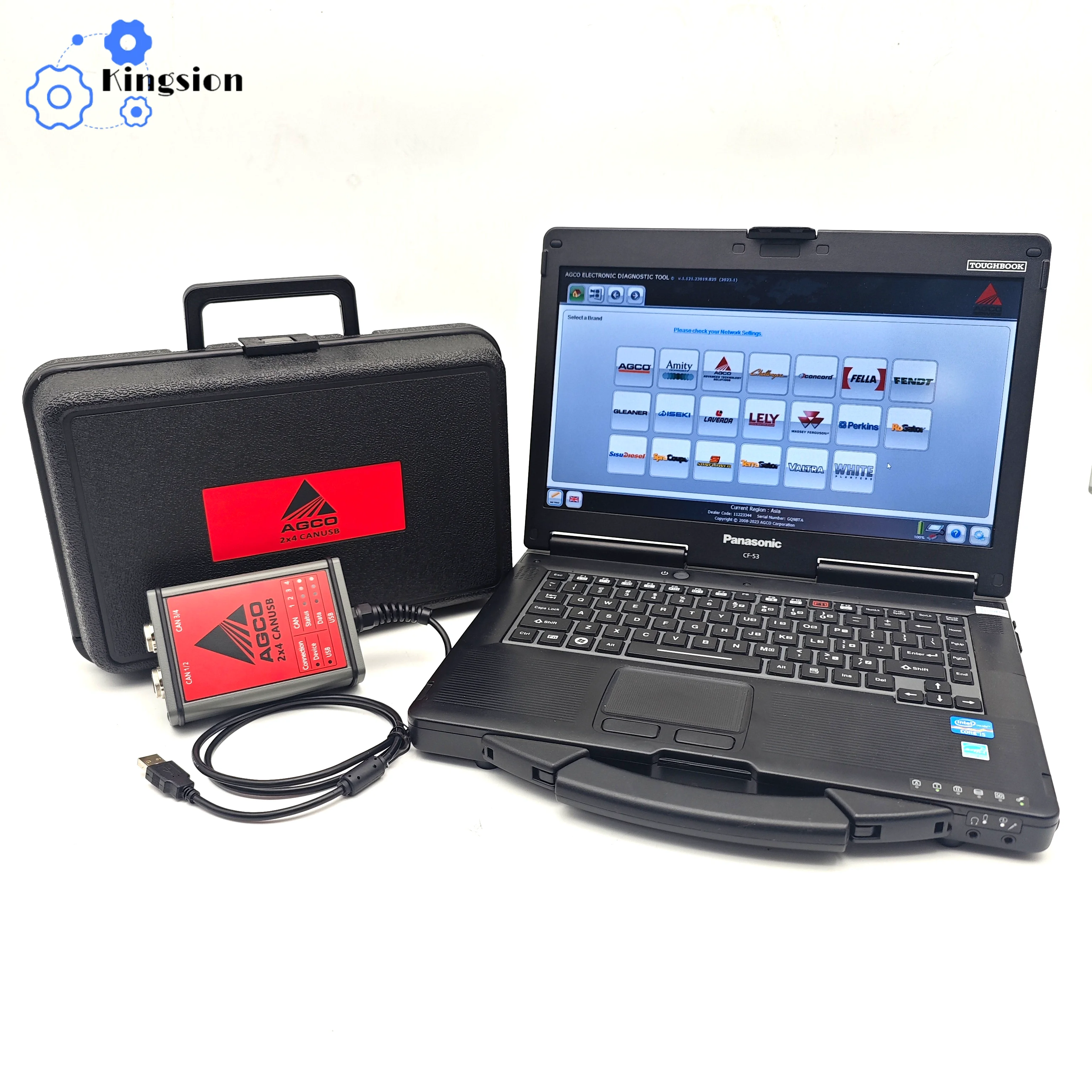 For AGCO CANUSB EDT Massey Ferguson FENDT agricultural machinery diagnostic scanner and CF53 laptop with 2023V1.121 software