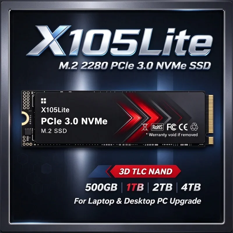 X105Lite M.2 2280 PCIe3.0 NVMe SSD 3D TLC NAND 500GB 1TB 2TB 4TB Internal SSD Solid State Disk For Desktop PC Notebook