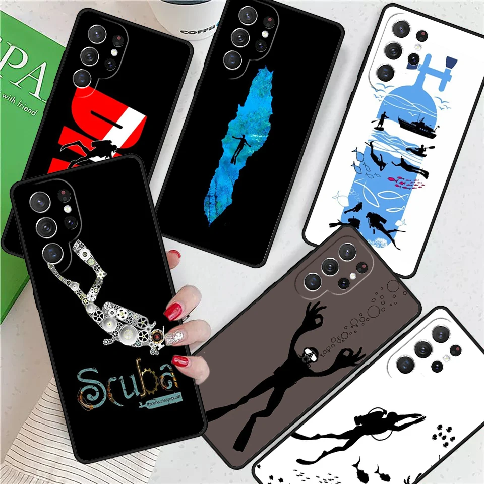 

Scuba Diving Diver For Samsung Galaxy S24 Ultra S21 S22 S8 S9 S10 5G Note 10 20 Plus FE S23 Phone case Cover Coque