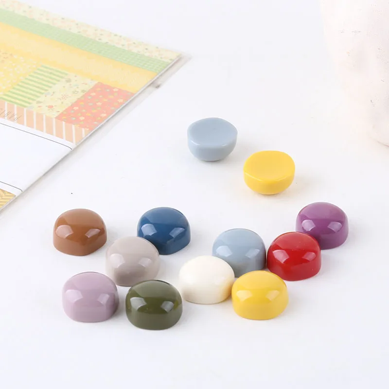 10pcs Diy Accessories Resin Cut Surface Irregular Half Pills Vintage Solid Color Patch Earring Studs Material Handmade  Charms
