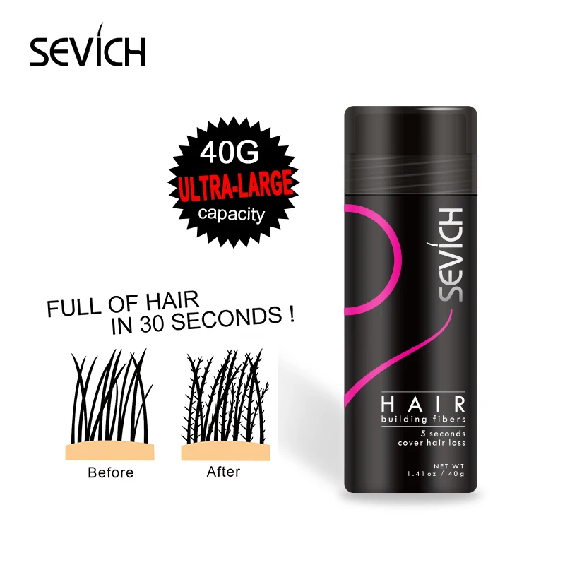 40g Hair Building Fibers Hair Fast Regrowth Powder Large Capacity Natural Keratin Hair Fibers Hair Loss Product Black Dark Brown