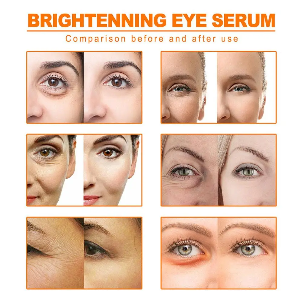 Crema para Ojos con vitamina C, blanqueamiento Anti ojeras, bajo suero, líneas de belleza suaves para ojos finos, reafirmante, cuidado de la piel, bolsas para ojos Z8T8