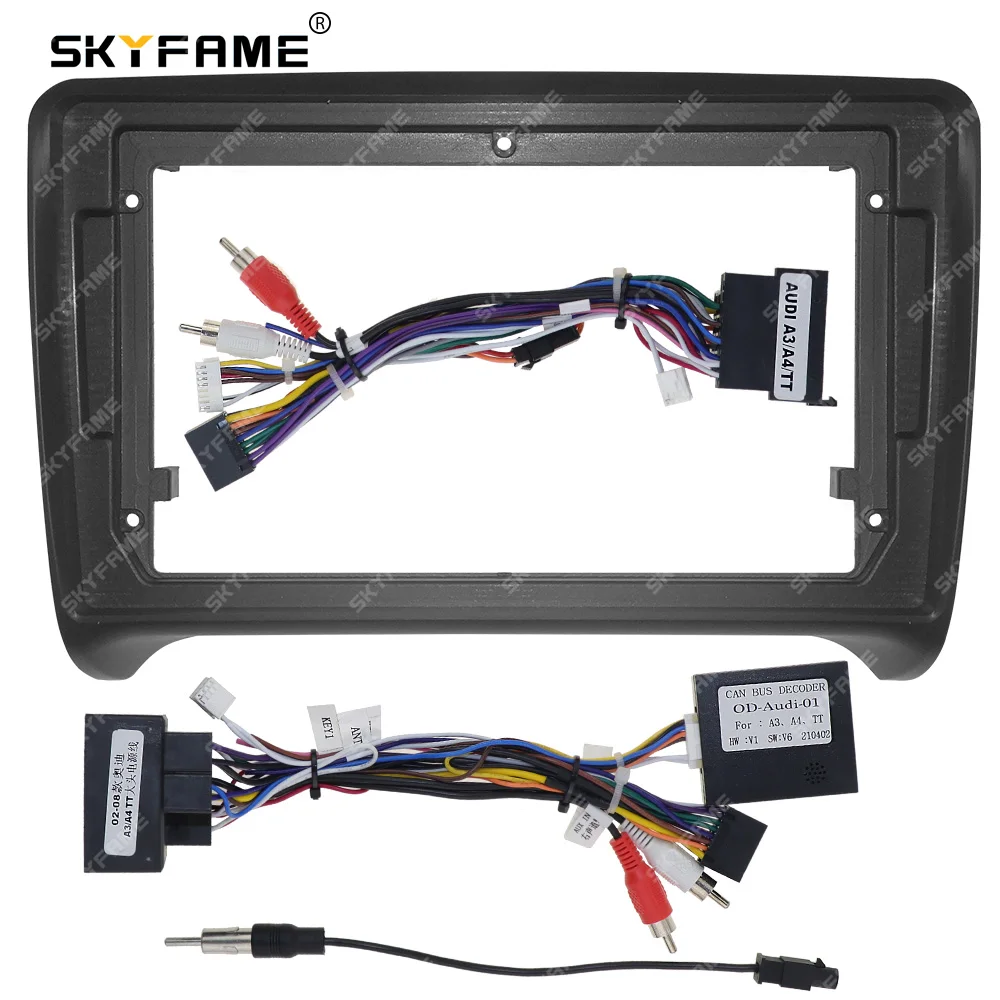 SKYFAME Car Frame Fascia Adapter Canbus Box Decoder Android Radio Audio Dash Fitting Panel Kit For Audi TT