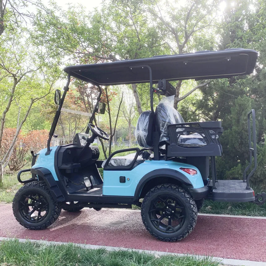 200W Solar Panels Powered Electric Golf Cart Adult Touring Classic Golf Cart Electric With Side Mirror With Turning Light