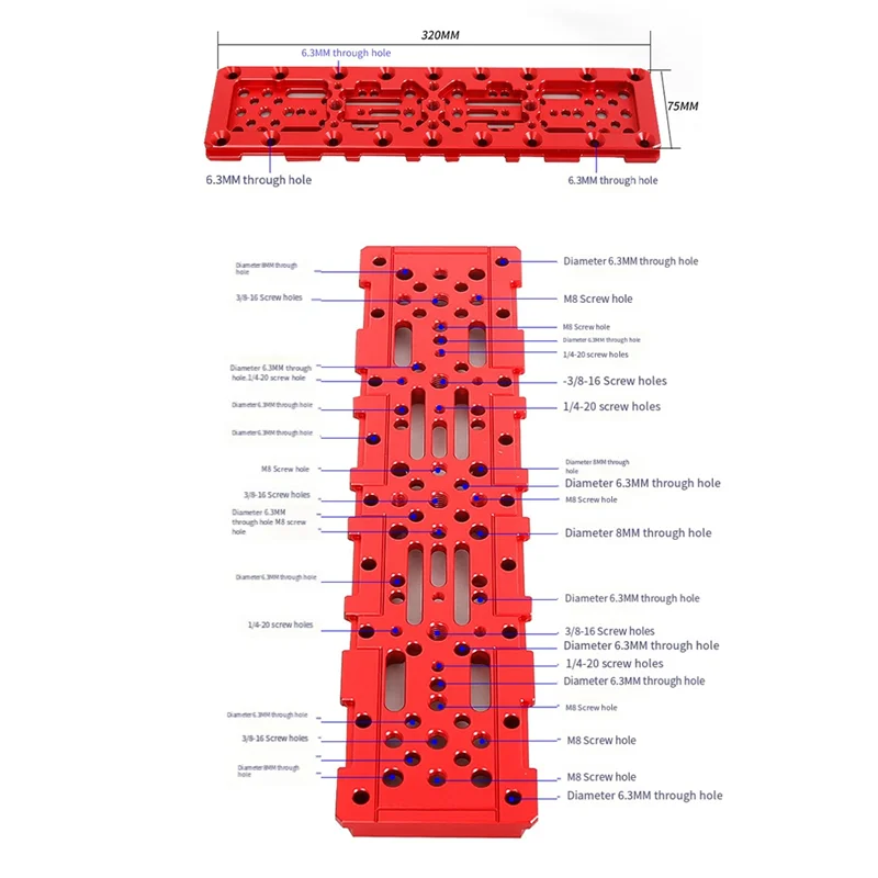 

A29Z-Angeleyes 32080 Telescope Dovetail Mounting Plate Standard Dovetail Plate Dovetail Mounting Fixing Plat