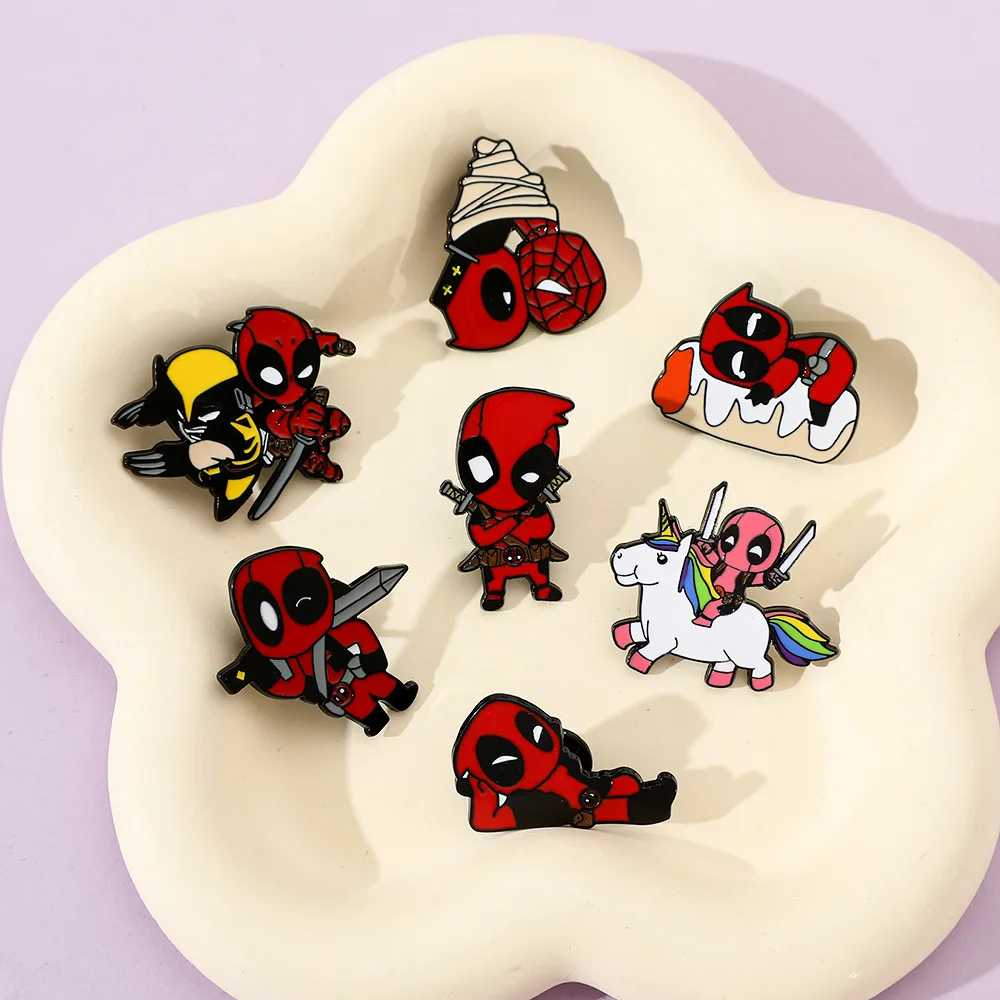 Broche Deadpool de Dessin Animé Disney Marvel, Danemark ges en Métal Amusants, Accessoires Bijoux, Cadeaux