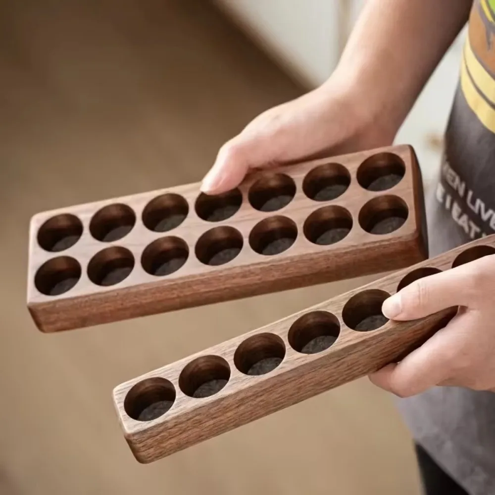 Heavy-Duty Essential Oil Bottle Rack Natural Wood 6 or 12-Slot Perfumes Stand Large Capacity Multi-Purpose Desktop Display Rack