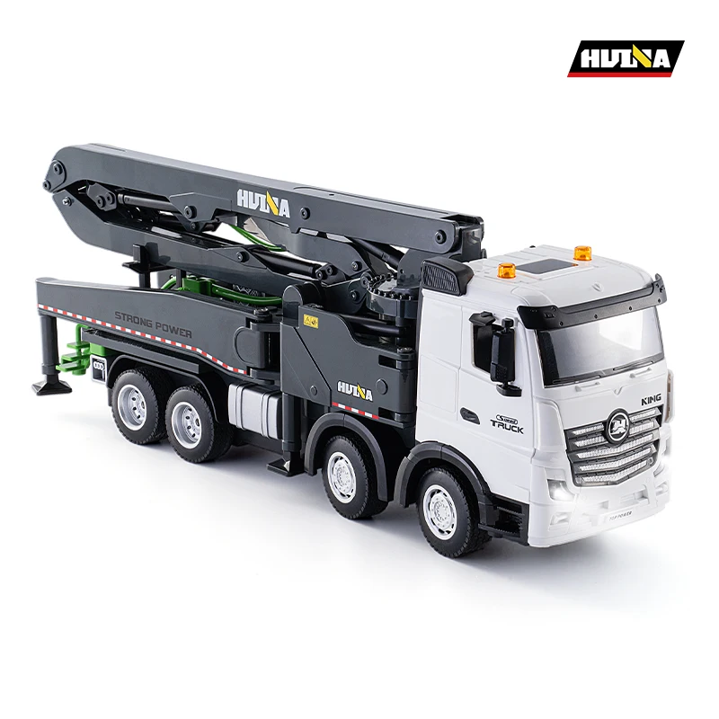 Huina 1381 11Chancel RC Cement Pump Truck Car 1/18 Alloy Remote Controlled Construction Spraying Water Engineering Vehicle Toys