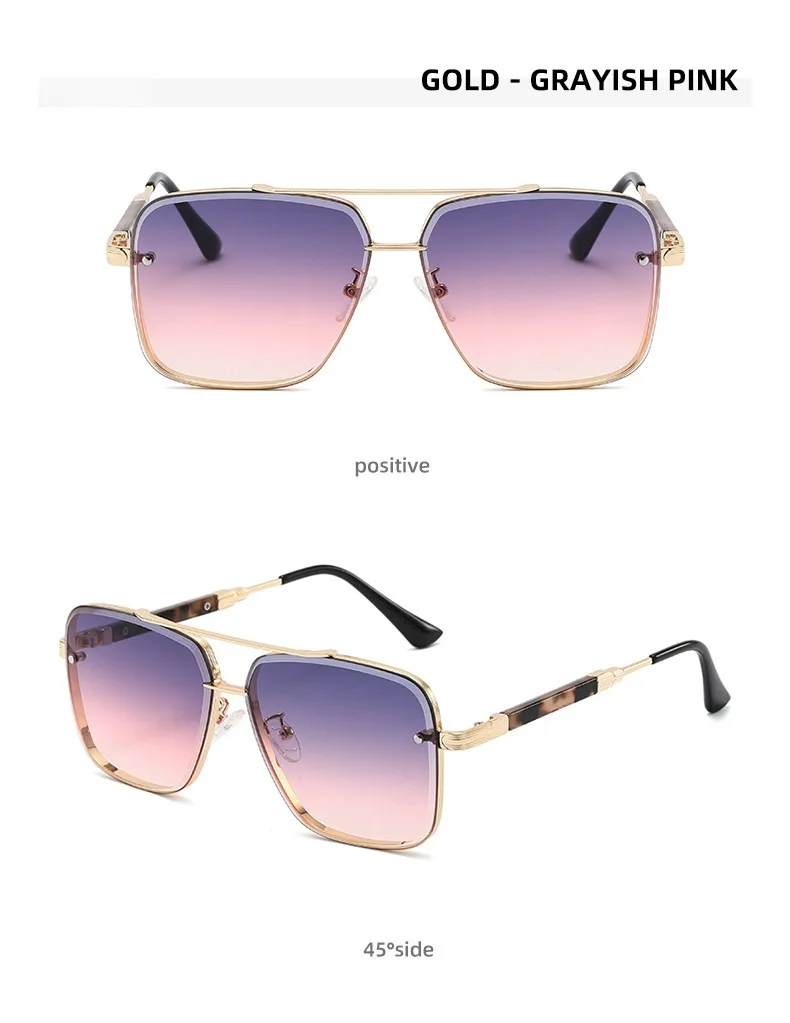 Quadratische Sonnenbrille für Männer 2024, Vintage-Mode, Brille, Luxus-Retro-Sonnenbrille, Damen, trendige Urlaubs-Sonnenbrille, Gafas De Sol Hombre – Detail 16