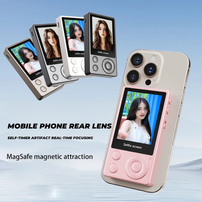 

Magnetic Phone Selfie Screen Mirroring for Smartphone Rear Camera Take Photos Live-streaming Vlog Self-Timer Screen Projector