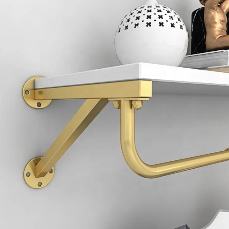 custom，Customized Hanging Rail Gold Clothes Wall Decoration Display Rack for Boutique Clothing Shop Interior Design