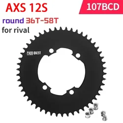 107BCD for Sram Rival AXS 12S Crankset Round Chainring 107 Bcd 36T 40T 42T 54T 56T 58T MTB Road Bike Chainwheel