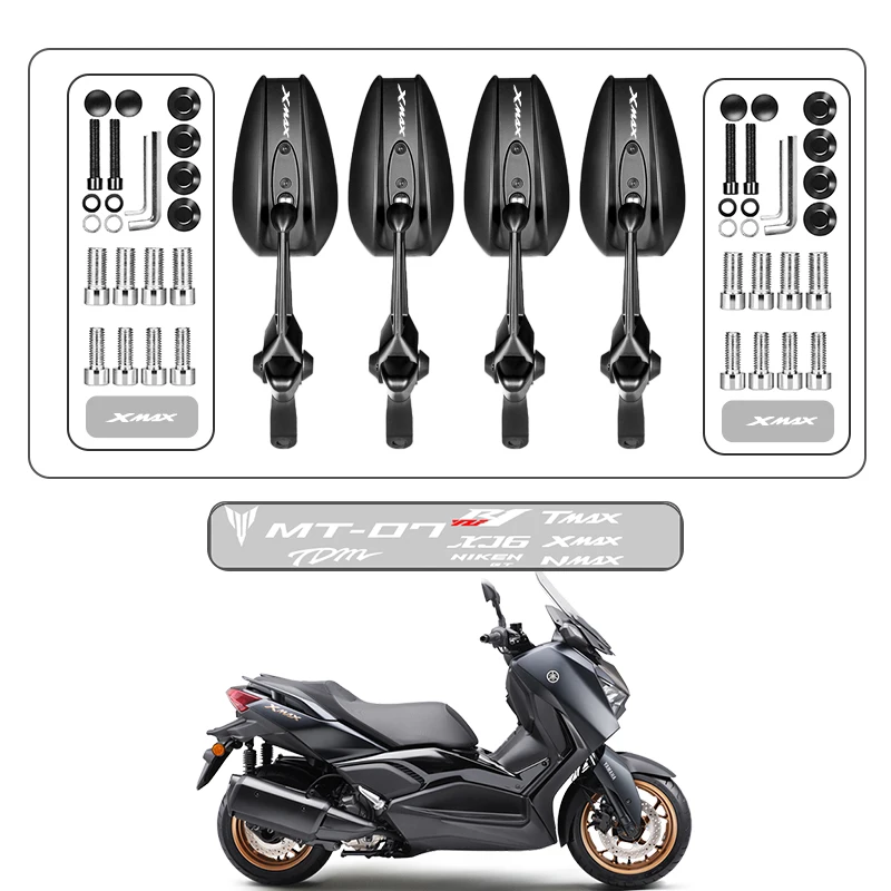 

Обновление зеркала заднего вида для мотоцикла, боковое зеркало для YAMAHA Xmax300 Xmax250 XMAX Xmax125 VMAX1700 VMAX1200, аксессуары