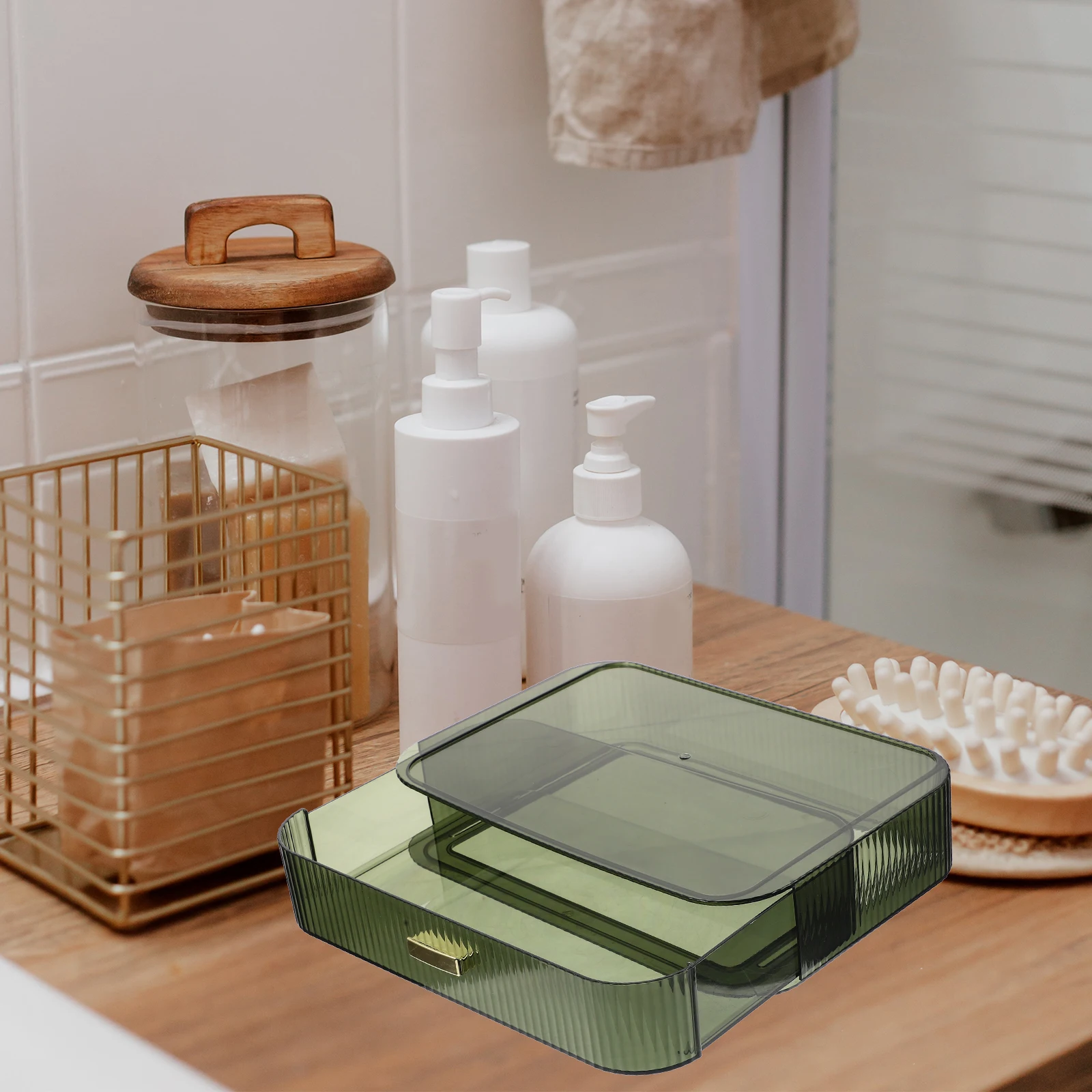 

Makeup ganizer Storage Box PP Material 3 Layer Drawer Bathroom Desktop Sundries Container Tidy Solution