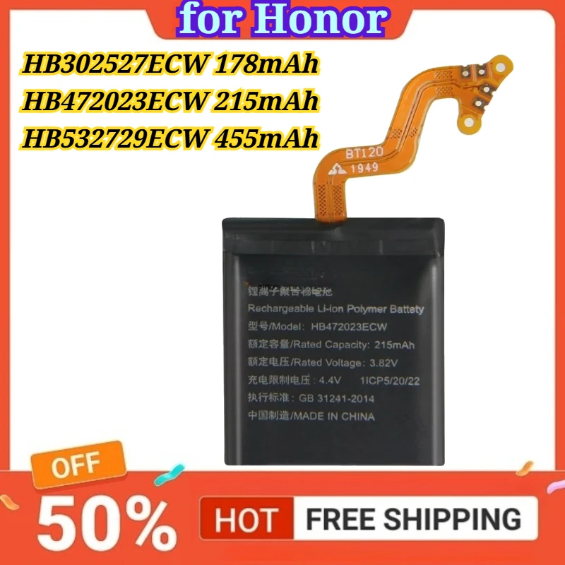 HB302527ECW 178mAh for Honor Watch Magic/HB472023ECW 215mAh Magic Watch 2 42mm/HB532729ECW 455mAh Magic Watch 2 46mm Batteries