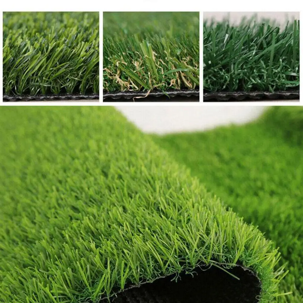 Artificial Grass Rug - Realistic Fake Turf with Drainage, Indoor/Outdoor Synthetic Grass Carpet, Lawn Decor