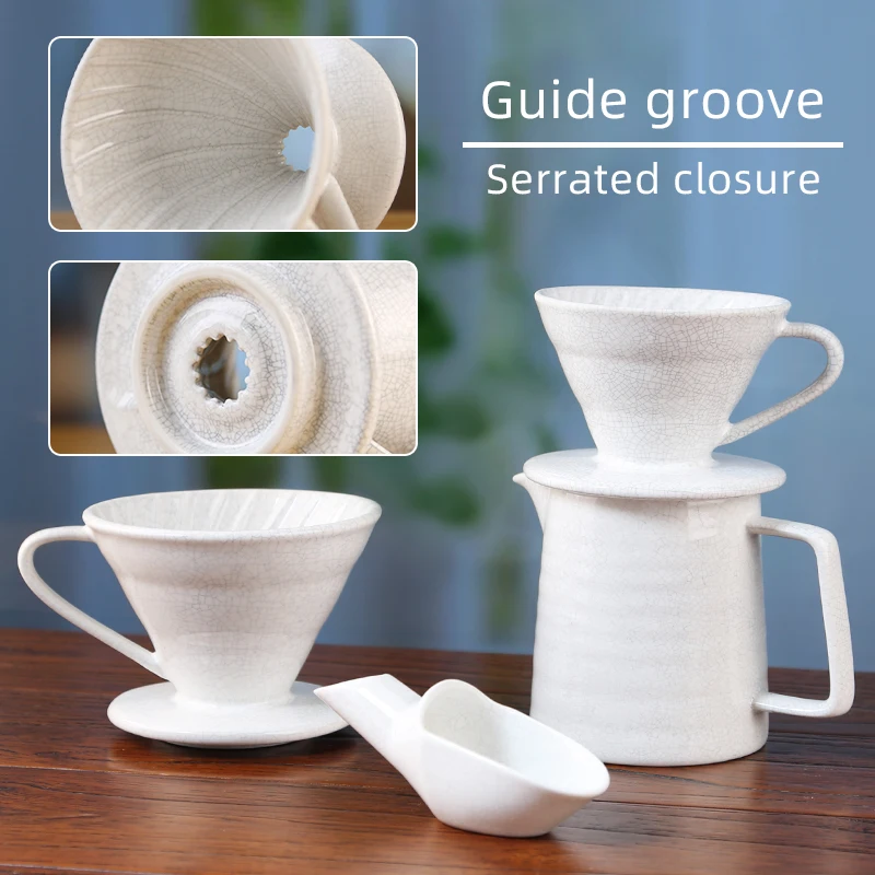 Creative Design Food Grade material Pour Over barista Accessories 01 02 Ceramic COFFEE Dripper Tools