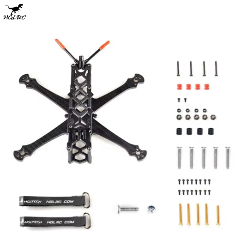 HGLRC Sector4 FR 4 polegadas 178mm FPV Frame Kit com braço de 3mm 3K Fibra de carbono compatível com hélice de 4 polegadas para peça de drone de corrida FPV