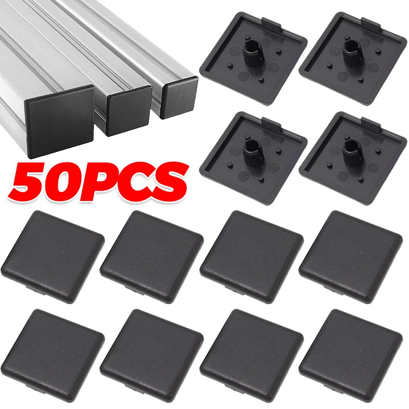 10/50PCS Black Nylon Aluminum Profile End Cap Covers Plate for 2020/2040/3030 EU T-Slot Aluminum Extrusion Protective Plates