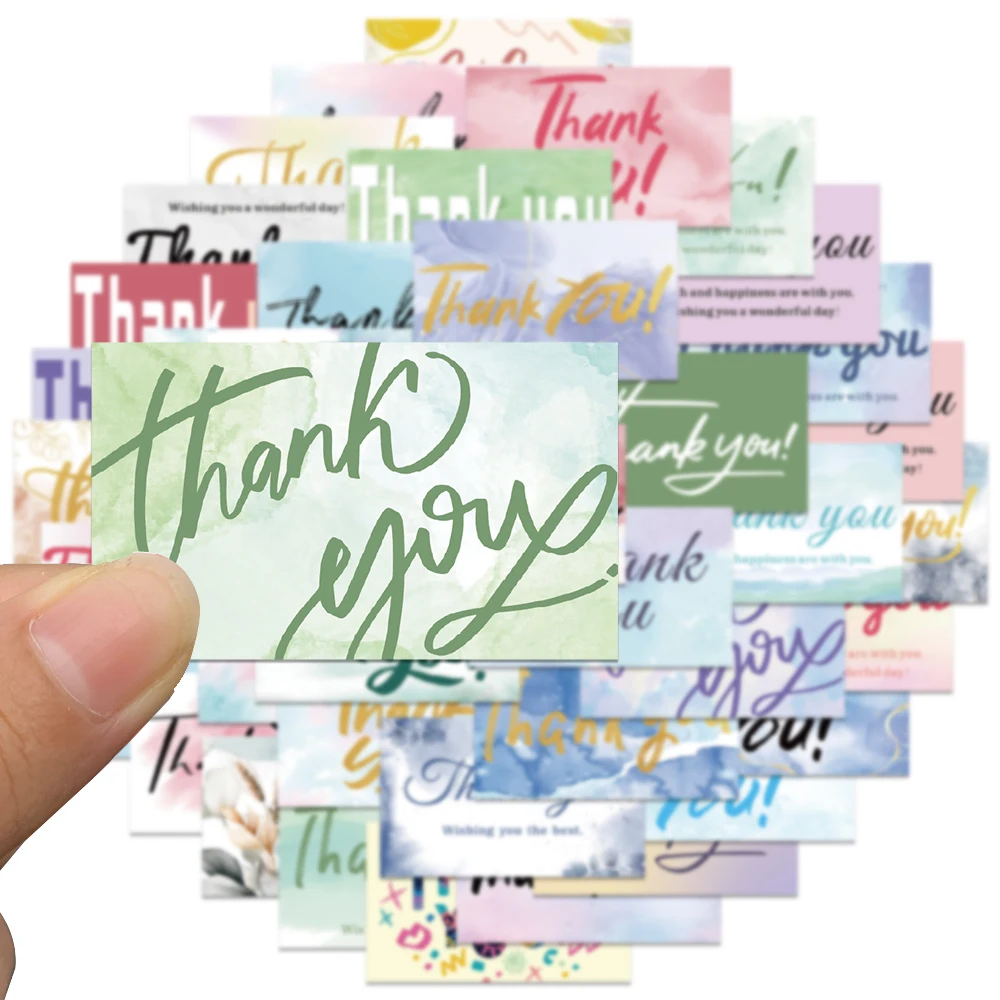 40pcs Thank you Stickers For Envelope Sealing Labels Stationery Supplies Handmade Wedding Gift Decoration Sticker