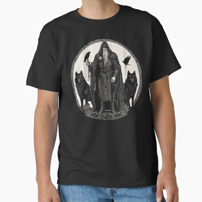 

Follow Odin's Path_ Journey to Valhalla Norse Mythology Gift T shirt for man Large size Tops Viking God Graphic tee mens Clothes