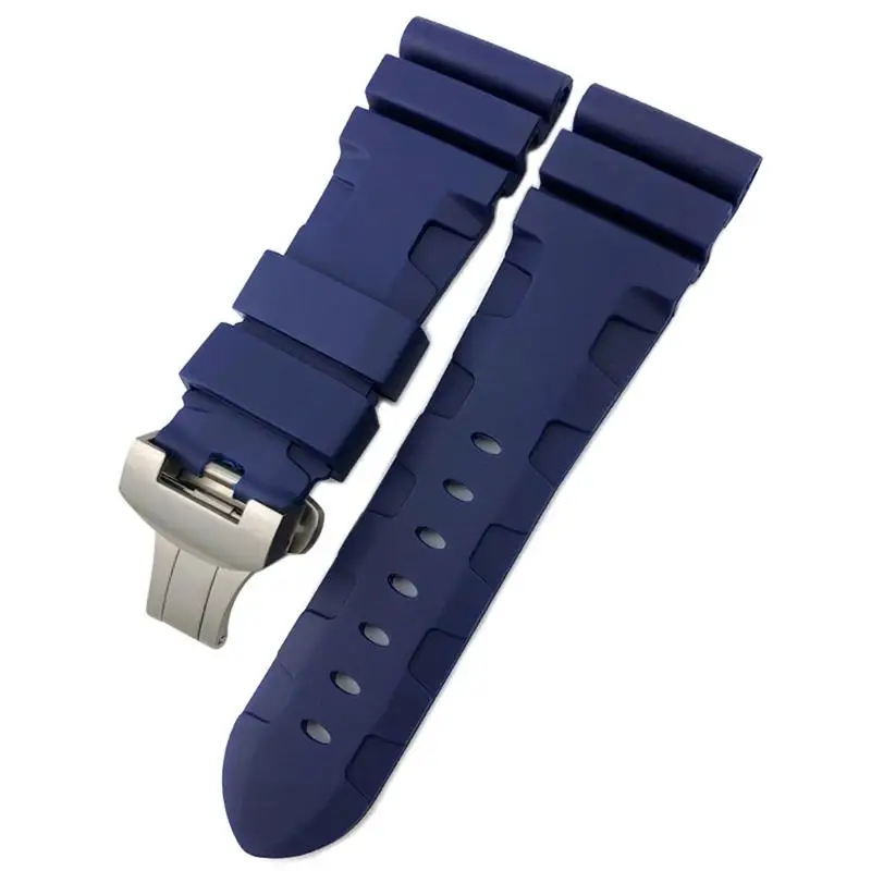 

HAODEE Rubber Watchband 22mm 24mm 26mm Silicone Watch Strap For Panerai Submersible Luminor PAM Waterproof Bracelet