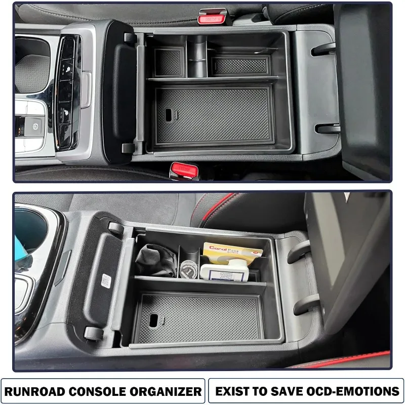 Center Console Organizer Tray Compatible with Hyundai Tucson Limited Hybrid 2022-2024 and Santa Cruz 2022-2024 Accessories with