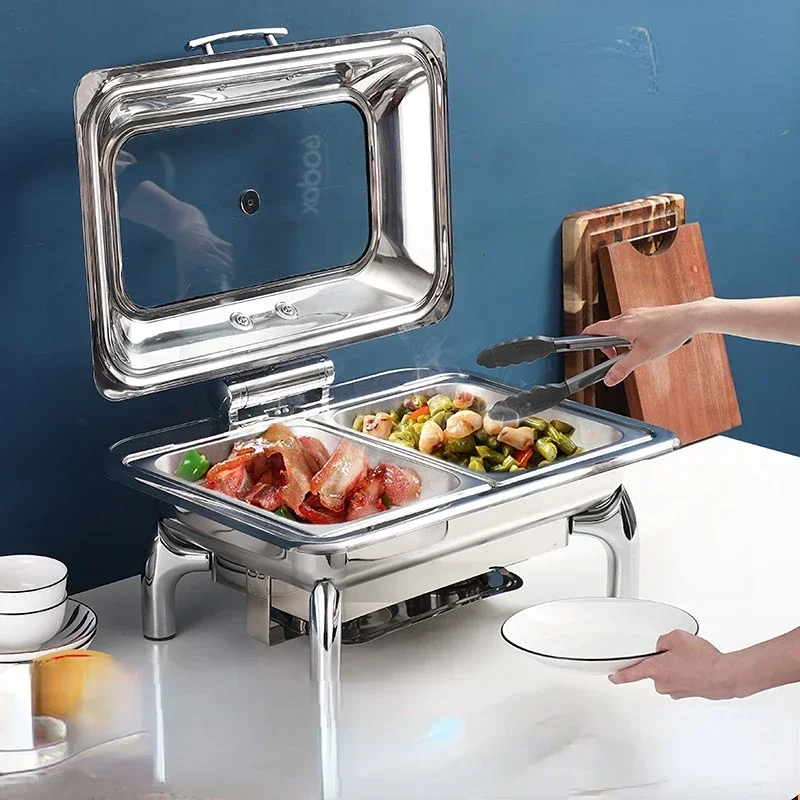 

Family Gathering Hotel Hydraulic Stainless Steel Electric Buffet Stove Visual Flip Cooking Food Insulation Buffet Stove Heater