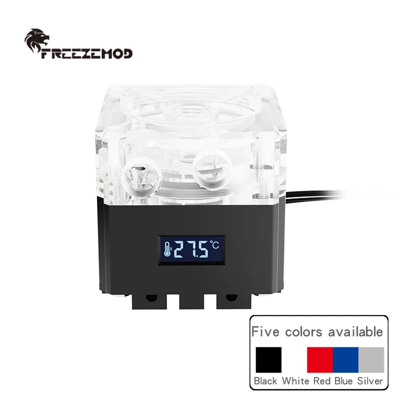 FREEZEMOD Compute cooling pc water cooler mute pump PWM intelligent flow 800L/H VA LCD temperature sense RGB light. PU-FS6M-P